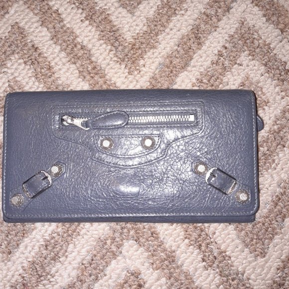 Balenciaga Gray Giant Leather Money Wallet - Picture 1 of 5